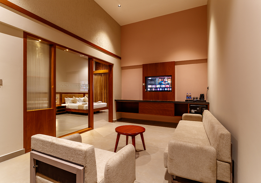 Air conditioned Jacuzzi suite at Vynza Resort Wayanad
